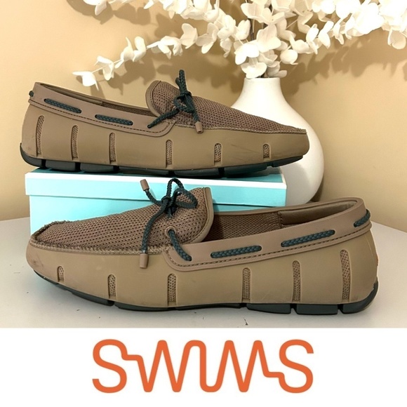 Swims Men’s Braided Lace Loafer Dark Beige Size 9 - Picture 1 of 16